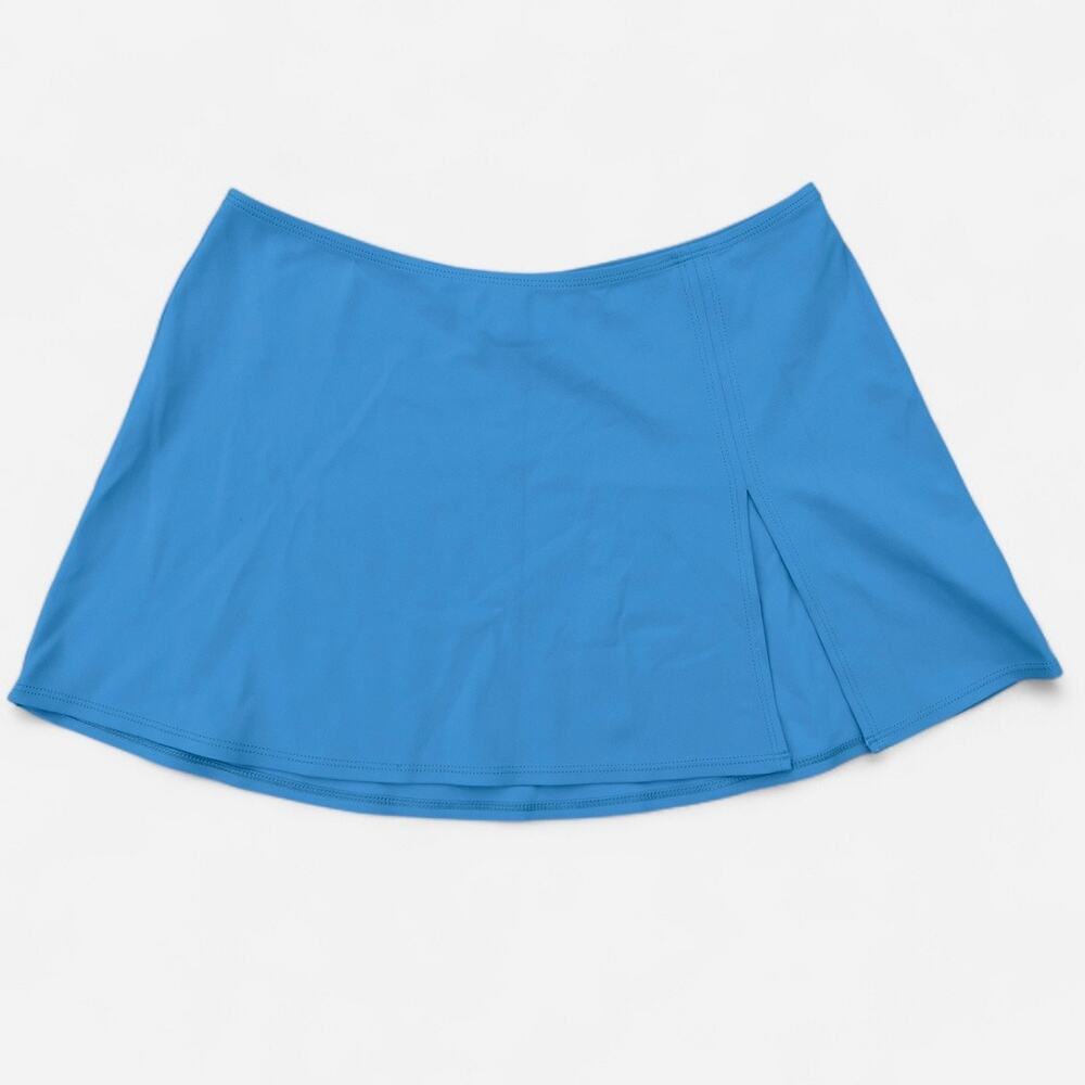 La Blanca Vintage Blue Mini Swim Skirt Coverup with Large Side Slit